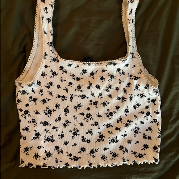 White Floral Tank Top - Picture 3 of 3